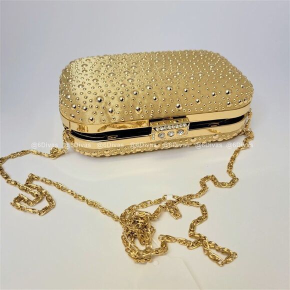 Elegant Gold Evening Clutch Purse - Picture 1 of 10